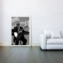 B.B. King, Decorative Arts, Prints & Posters,Wall Art Print, Poster Any Size - Black and White Poster