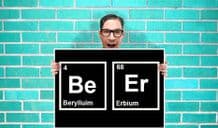 Beer Element Periodic Table Art Pint - Wall Art Print Poster   - Purple Geekery