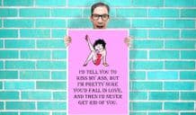 Betty Boop Pin Up Girl Love Poster Art - Wall Art Print Poster   - Geekery Art Geekery