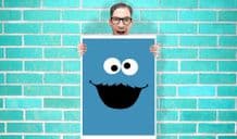 Blue Cookie Monster Sesame Street Art - Wall Art Print / Poster   - Kids Children Bedroom Geekery