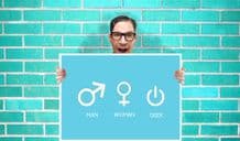 Computer Geek (Man Woman Geek) Art Pint - Wall Art Print Poster   - Purple Geekery