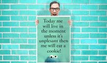 Cookie Monster Live in the moment eat cookies Art Pint - Wall Art Print Poster Pick A Size - Cartoon Art Geekery