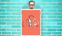 Disney Finding Nemo - Face Art - Wall Art Print Poster Pick A Size - Cartoon Art Geekery