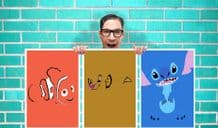 Disney Nemo Lilo And Stitch Lion King Simba Set of 3 Art Work - Wall Art Print Poster Pick A Size -  Cartoon Art Geekery