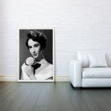 Elizabeth Taylor, Prints & Posters, Wall Art Print,  Decorative Arts, Poster Any Size - Black and White Poster