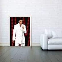Elvis Presley, Decorative Arts, Prints & Posters, Wall Art Print, Poster 50x70cm - Black White Red Poster