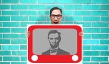 Etch a sketch abraham lincoln Retro 70's 80's - Wall Art Print Poster   - Purple Geekery