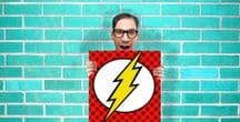 Flash Dc Comic Art - Wall Art Print Poster Square - Geekery Art Geekery