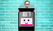 Floppy disk disc smiley face Art - Wall Art Print Poster   -  Quote Art Geekery