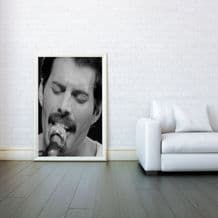 Freddie Mercury Mosaic,  Rock Band Queen, Decorative Arts, Prints & Posters,Wall Art Print, Poster Any Size - Black and White Poster