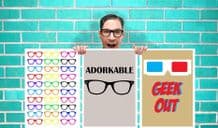 Geek Glasses Collection of 3 Geek Out Adorkable Art Work - Wall Art Print Poster Pick a Size -  typography Art Geekery