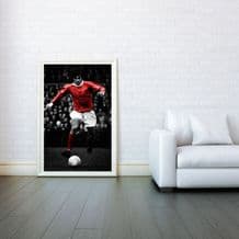 George Best, Manchester United, Decorative Arts, Prints & Posters,Wall Art Print, Poster Any Size - Black and White