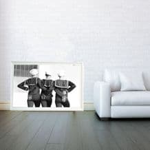 Happy Sailors, Decorative Arts, Prints & Posters,Wall Art Print, Poster Any Size - Black and White
