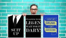 How I Met Your Mother Barney Suit Up Legen Dary Set of 3 Art Work - Wall Art Print Poster -  Quote Art Geekery
