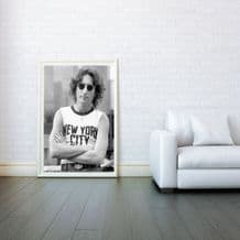 John Lennon, New York, Decorative Arts, Prints & Posters, Wall Art Print, Poster Any Size - Black and White Poster
