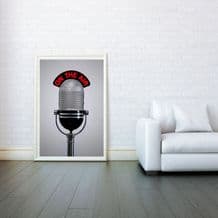 Microphone On The Air, Digital Illustration Giclee Art Print Mixed Media, Prints & Posters, Wall Art Print, Poster Any Size