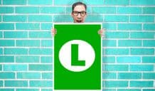 Nintendo Green L for Luigi - Mario - Wall Art Print Poster