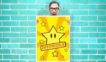 Nintendo Mario Invincible star Art - Wall Art Print Poster