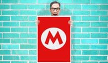 Nintendo Red M For Mario - Wall Art Print Poster