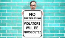 No Trespassing Violators will be proscuted Art Pint - Wall Art Print Poster   - Purple Geekery
