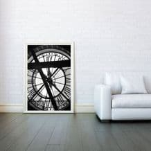 Paris France Scenery Clock, Decorative Arts, Prints & Posters, Wall Art Print, Poster Any Size - Black and White Poster