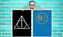 Platform 9 and 3/4  and deathly hallows Harry Potter Art set of 2 - Wall Art Print Poster Pick A Size - Movie Art Geekery