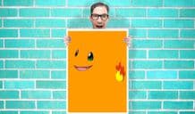 Pokemon Charmander Face Art - Wall Art Print Poster   - Kids Children Bedroom Geekery