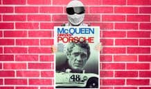 Porsche Steve McQueen Drives Art - Wall Art Print Poster   - Racing Sport Car