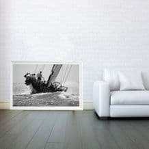 Racing Yacht , Sailing Yacht , Decorative Arts, Prints & Posters, Wall Art Print, Poster Any Size - Black and White Poster