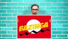 The Big Bang Theory Bazinga Sheldon Cooper Art Pint - Wall Art Print Poster Pick A Size - Tv Art Geekery