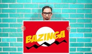 The Big Bang Theory Bazinga Sheldon Cooper Art Pint - Wall Art Print Poster Pick A Size - Tv Art Geekery