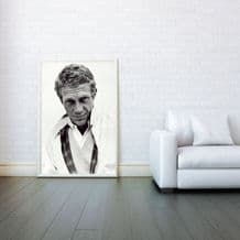 The King of Cool, Steve McQueen - Decorative Arts, Prints & Posters,Wall Art Print, Poster Any Size - Black and White Poster