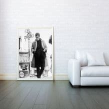 The King of Cool, Steve McQueen - Gifts for him, Prints & Posters, Wall Art Print, Any Size - Black and White Poster