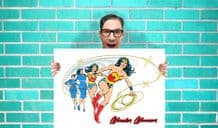 Wonder Woman DC (Comic Art) - Wall Art Print Poster   - Geekery Art Geekery