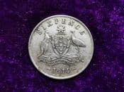 Australia, Silver (.925), Sixpence 1914, VF, SC074