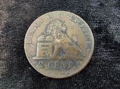 Belgium, Two Centimes 1857 (No Signature), AF, MO158