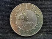 Elizabeth II, Five Pounds 1999 (Millennium), EF, NO064