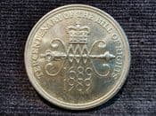 Elizabeth II, Two Pounds 1989 (Bill of Rights), AUNC, AH03