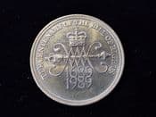 Elizabeth II, Two Pounds 1989 (Bill of Rights), EF, JO225