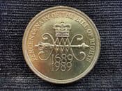 Elizabeth II, Two Pounds 1989 (Bill of Rights), EF, OL476