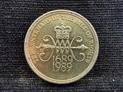 Elizabeth II, Two Pounds 1989 (Bill of Rights), EF, OL593