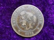 France, 5 Centimes 1872 A, F, SC089