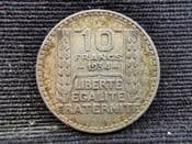 France, Silver (.680), 10 Francs 1934, VF, OL370