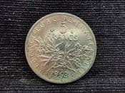 France, Silver (.835), 5 Francs 1963, VF, OL322