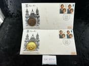 GB, 1981 Damaged Stamp & Coin Covers, Royal Wedding, With Crown Coins, NE659