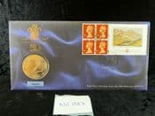 GB, 1998 Stamp & Coin Cover (Princes of Wales 50th), With British £5, NE087
