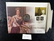 GB, 2001 Stamp & Coin Cover (Queen Victoria), With British £5, NE045