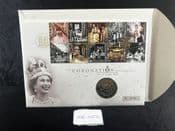 GB, 2003 Stamp & Coin Cover (Coronation Anniversary), With British £5, NE053