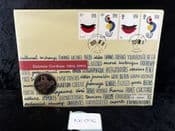 GB, 2004 Stamp & Coin Cover (Entente Cordiale), With British £5, NE096