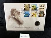 GB, 2009 Stamp & Coin Cover (Charles Darwin), With British £2, NE099